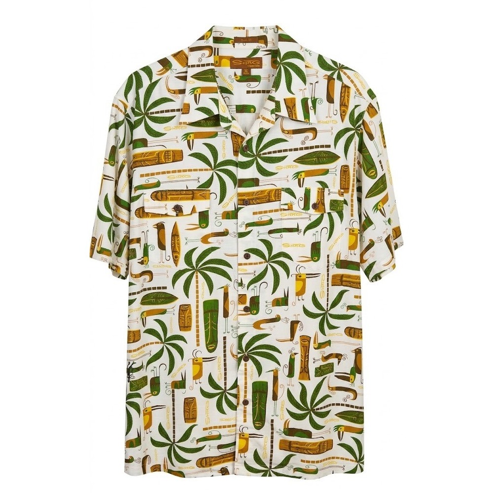 SHAG Toes On The Nose Hawaiian Button Up Aloha Dream Fit Tiki Shirt XL Josh Agle